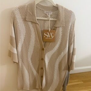 SW Women's Beige Button Down Shirt